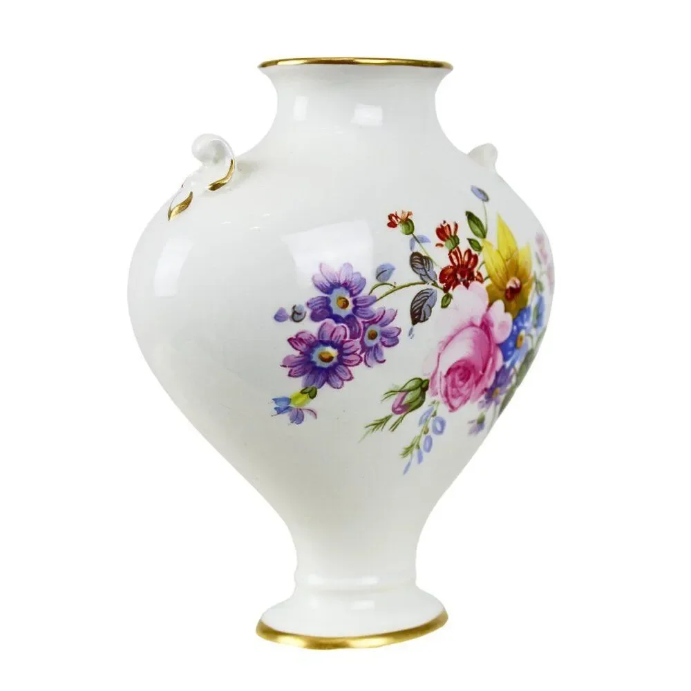 Vase  Royal Crown Derby Posies Oval White *Rare Find*
